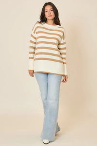 Cozy Co Striped Tunic Knit Sweater – 100% Acrylic