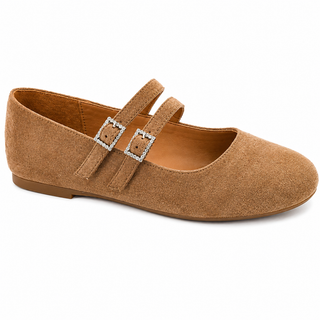 CORKYS Own it Ballet Flat Walnut Faux Suede