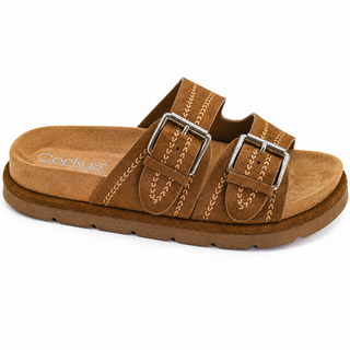 CORKYS Smitten Sandal Tobacco Faux Suede