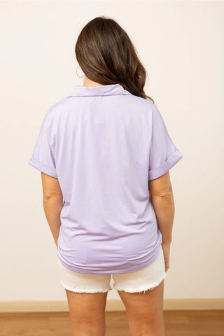 Grace + Emma Cara Collared Top - Lavender