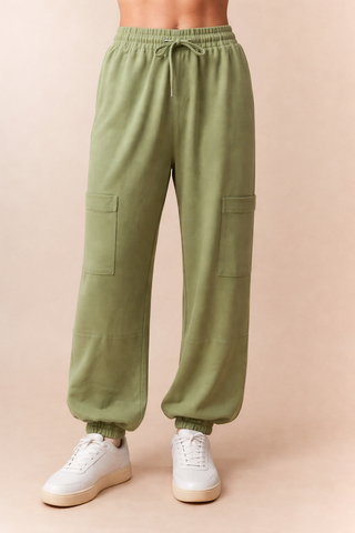 Fantastic Fawn - Cargo Pocket Jogger Pants - Sage
