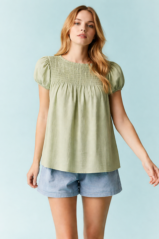 Fantastic Fawn - Lime Blouse
