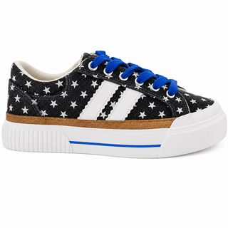 Corkys Footwear That's Her Sneakers - Black with Oversized Stars