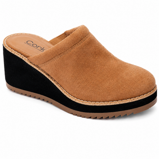 Corkys Skedaddle Wedge - Camel Faux Suede