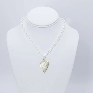 Treasure Jewels - Crystal Heart White Link Necklace