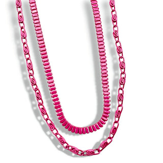 Treasure Jewels - Double Enamel Fuchsia Necklace