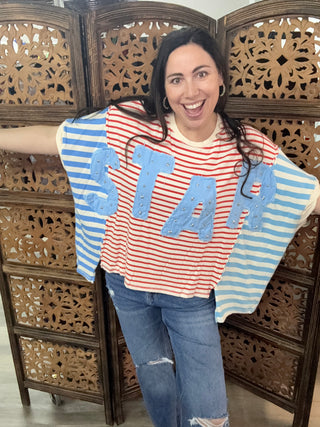 Fantastic Fawn - American Star Patch Oversized T-Shirt