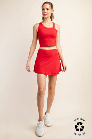 Rae Mode Butter Asymmetrical Tank | Boutique Athleisure Essential -Red