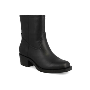 MIA Shoes Dagny Boot – Black Square Toe Ankle Boot with Block Heel