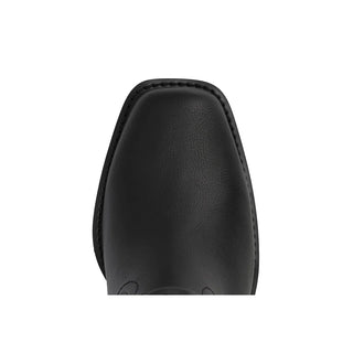 MIA Shoes Dagny Boot – Black Square Toe Ankle Boot with Block Heel