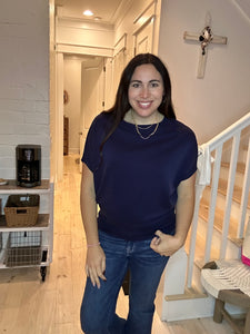 Charlotte Avery Short Sleeve Scuba Oversized Top