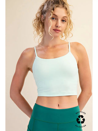 Rae Mode Butter Basic Cropped Camisole (Brami) | Recycled Performance Fabric - Mint