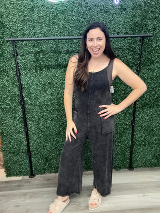 Davi & Dani Black Spaghetti Strap Jumpsuit – Boutique Style
