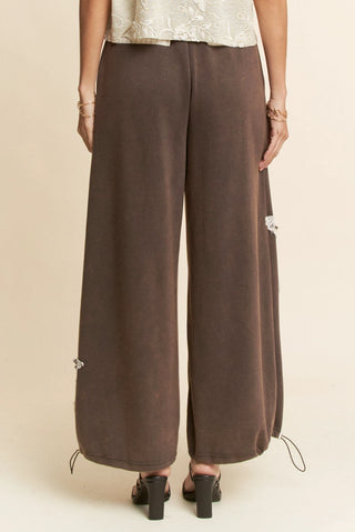 Davi & Dani Denim Star Patchwork Elastic Waistband Pants