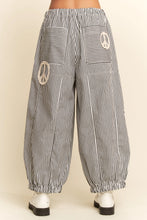 Load image into Gallery viewer, Davi &amp; Dani Peace Sign Pinstripe Palazzo Pants
