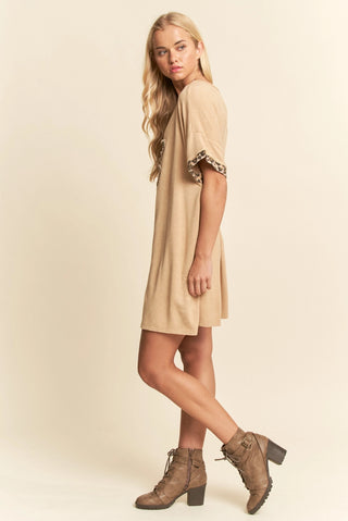 Davi & Dani Denim Leopard Lightning Bolt T-Shirt Dress