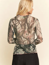 Load image into Gallery viewer, Davi &amp; Dani Tree Camo Mesh Top
