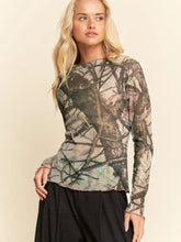 Load image into Gallery viewer, Davi &amp; Dani Tree Camo Mesh Top
