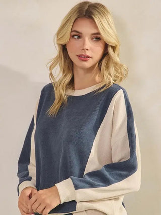 Yelete Corded Denim/Ivory Pullover