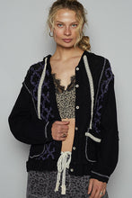Load image into Gallery viewer, POL Floral Lace Hoodie - Black
