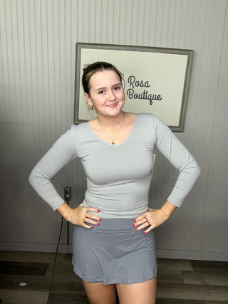 Rae Mode Butter Soft Skort | Boutique Athleisure Essential- Rhino Grey