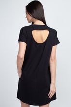 Load image into Gallery viewer, Array Yelete Short Sleeve Cut Out Back Dress with Pockets
