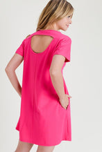 Load image into Gallery viewer, Array Yelete Short Sleeve Cut Out Back Dress with Pockets
