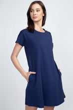Load image into Gallery viewer, Array Yelete Short Sleeve Cut Out Back Dress with Pockets

