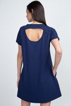 Load image into Gallery viewer, Array Yelete Short Sleeve Cut Out Back Dress with Pockets
