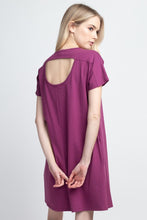 Load image into Gallery viewer, Array Yelete Short Sleeve Cut Out Back Dress with Pockets
