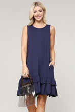 Load image into Gallery viewer, Array Yelete Sleeveless Ruffle Dress with Pockets
