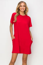 Load image into Gallery viewer, Array Yelete On The Go T- Shirt Dress With Pockets
