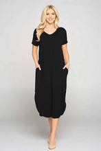 Load image into Gallery viewer, Array Yelete Casual Curved Hem Midi Dress with Pockets
