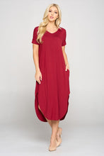 Load image into Gallery viewer, Array Yelete Casual Curved Hem Midi Dress with Pockets
