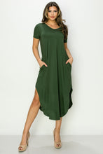 Load image into Gallery viewer, Array Yelete Casual Curved Hem Midi Dress with Pockets
