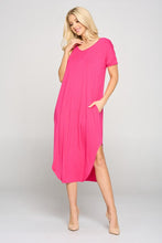 Load image into Gallery viewer, Array Yelete Casual Curved Hem Midi Dress with Pockets
