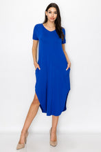 Load image into Gallery viewer, Array Yelete Casual Curved Hem Midi Dress with Pockets
