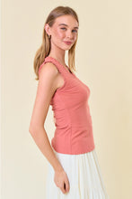Load image into Gallery viewer, Doe &amp; Rae V-Neck Frilled Knit Top – Rayon Spandex Blend
