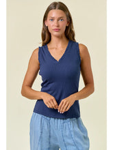 Load image into Gallery viewer, Doe &amp; Rae V-Neck Frilled Knit Top – Rayon Spandex Blend

