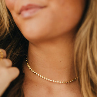 Dakota Disc Chain Necklace - WATERPROOF-Necklace-Pretty Simple