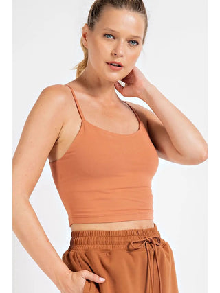 Rae Mode Butter Basic Cropped Camisole (Brami) | Recycled Performance Fabric - Desert Sun