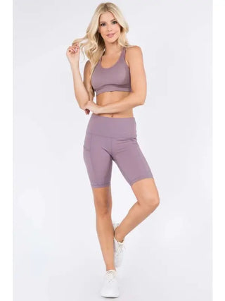 Yelete- Buttery Soft Biker Shorts with Pockets 8in Inseam