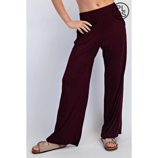 Rae Mode Modal Wide Leg Pants Dark Cherry
