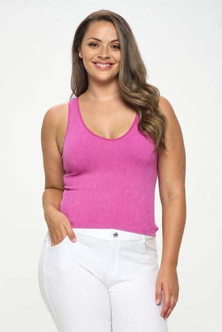 Yelete Seamless Reversible Stonewashed Ribbed Tank