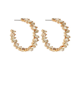 40mm Rectangle Bead Open Hoops