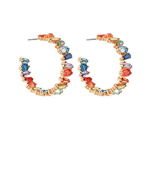40mm Rectangle Bead Open Hoops