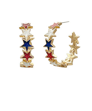 Fourth Of July Star Epoxy Hoops