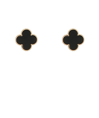 Colored Shell Clover Stud Earrings