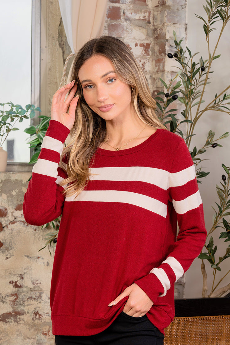 Sew in Love Rugby Stripe Sweater Top – Classic & Cozy
