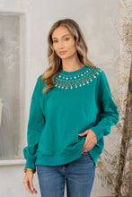 Load image into Gallery viewer, Sew In Love Crew Neck Top With Stone Detail
